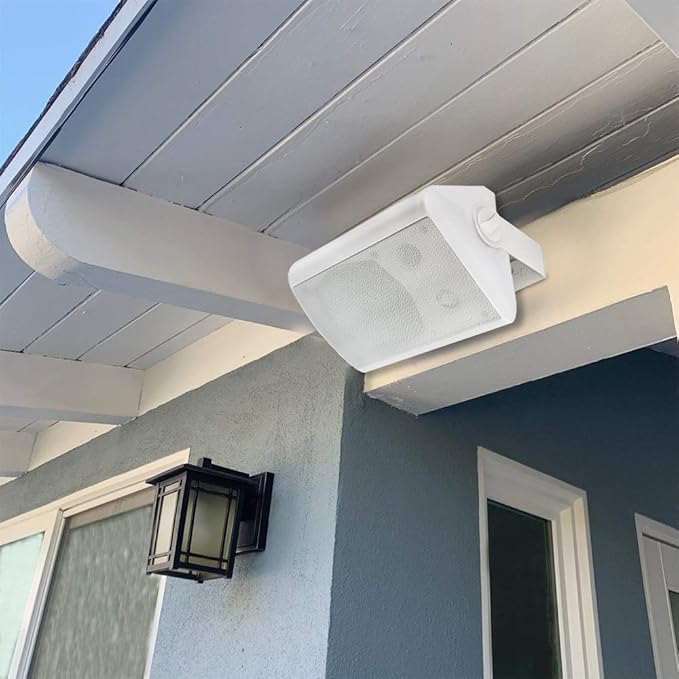 Herdio 5.25 Inch Indoor Outdoor Speakers Wired Waterproof 300 Watt Wall Mount Speakers for Patio, Deck, Garage,Covered Porch All Weather Resistance(A Pair,White)