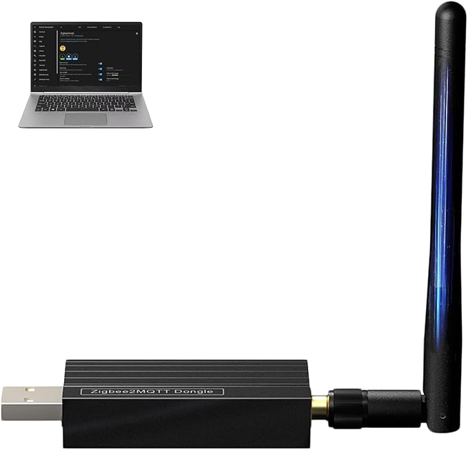 Zigbee 3.0 USB Dongle Gateway, Wireless Universal Zigbee USB Gateway Hub with Antenna, WiFi USB Adapter Coordinated for Home Assistant, Zigbee2MQTT, Open HAB