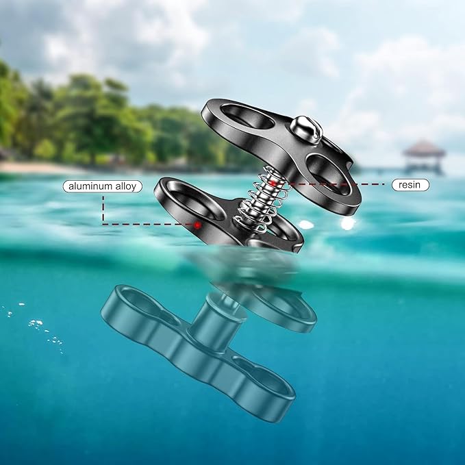 Sea frogs Triple Ball Clamp Diving Camera Bracket Aluminum Spring Flashlight Clamp for Diving Underwater Photography System CP-4