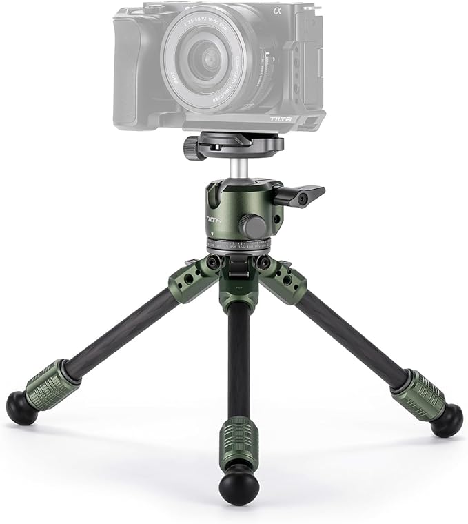 Tilta BT03 Tabletop Tripod | Ball Head with 1-Stage Carbon Fiber Tripod Legs (3KG) (Forest Green, Standard Edition)