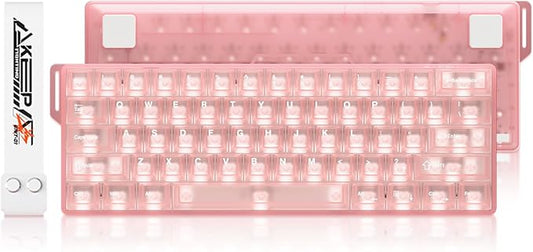 DAREU COOL60 60% Hall Effect Gaming Keyboard with Magnetic Switch, SOCD, 0.01mm Actuation Adjustable Rapid Trigger,8000 Hz Polling, Frosted Transparent Keycaps, Hot-swap, RGB Backlit