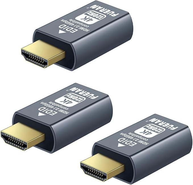 4K 120Hz HDMI 2.1 Dummy Plug – High-Resolution Virtual Display Emulator for PC, VR Headsets & Cryptocurrency Mining EDID Headless Ghost Display Adapter (4K/120Hz-3P)