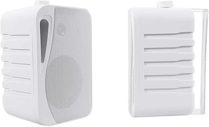Rockville Pair HP4S-8 4-Inch 360W Outdoor/Indoor Speakers, 8 Ohm, IPX44 Weather-Resistant, Swivel Brackets, Removable Paintable Grills, for Home Theater and Patio