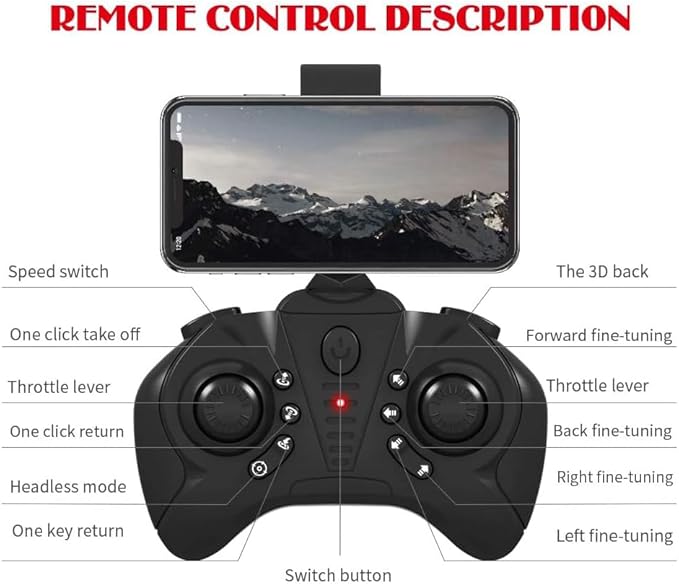 Lozenge Drone Super Small Mini Drones with Camera for Adults 1080P Drones for Beginners RC Helicopter Quadcopter Toy UAV Altitude Hold Trajectory Flight