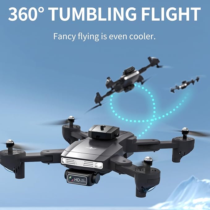 Drone with 2K Camera for Adults, Infrared Obstacle Avoidance, Optical Flow Hover, Dual Camera Switchable, Live Video Foldable FPV 2.4G Foldable Quadcopter with 2 Batteries
