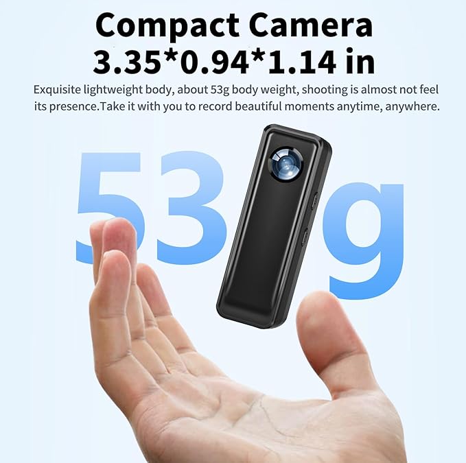 Mini Body Camera 64GB, 4K 30FPS Action Camera, Hands Free Sports Camera with Magnetic Back Clip, Wearable Body Cam POV Records Using for Traveling Cycling Vlogging