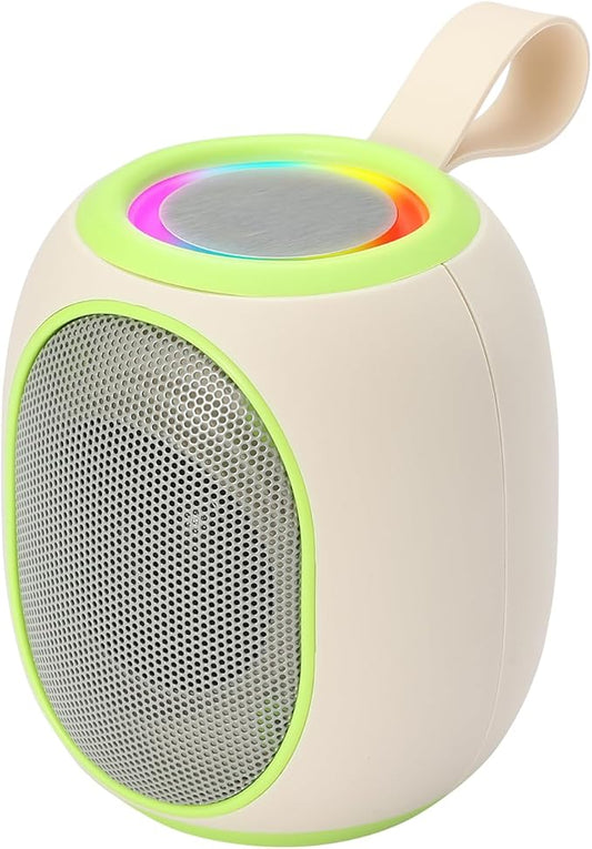 WS-338 Mini Bluetooth Replica Speaker – Portable HD Sound with LED Ring Light, Built-in Microphone, USB/TF Support, Surprise Gift for Music Lovers(Beige Green)
