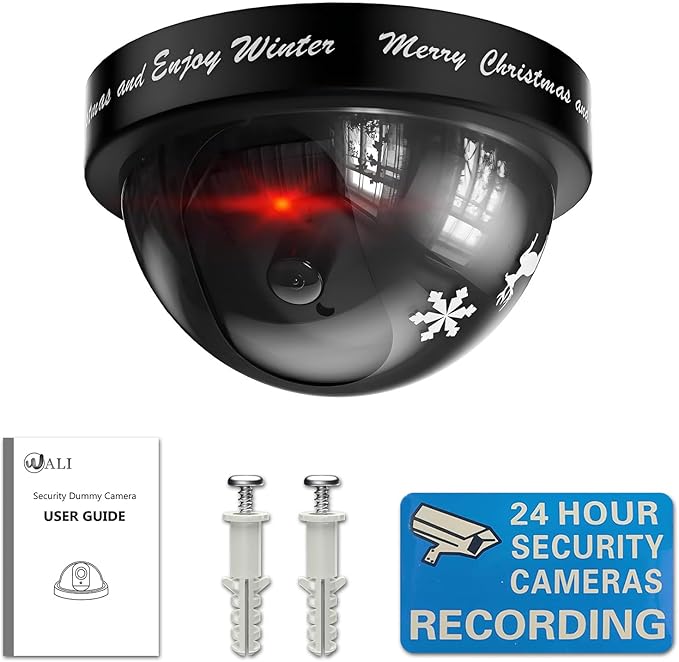 WALI Santa Cam, Santa Camera Ornament with Realistic Red Flashing Light, Fake Dummy Security Camera Motivate Kids and Prevent Grinch Mischief, Perfect Christmas Decor Indoor & Outdoor-1 Pack