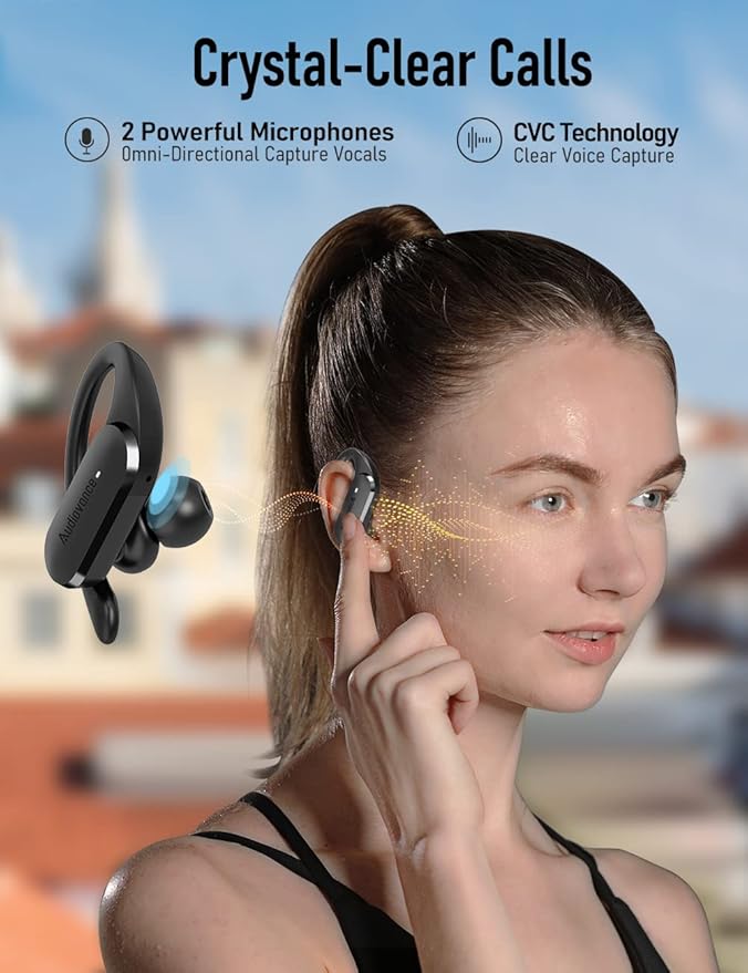 Speed 301 Wireless Earbuds Bluetooth Headphones for Workout Running Sports, Secure & Comfort Fit Ear Buds for iPhone and Android (SP301)