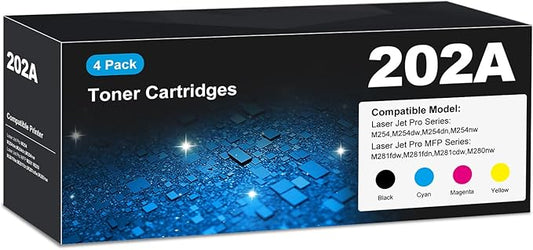 202A Toner Cartridge MFP M281fdw M281cdw CF500A 202X High Yield Compatible for HP 202A Toner Cartridge with Chip for Laser Jet Pro MFP M281fdw M281cdw M281 Laser Jet Pro M254dw M254 MFP M280nw HP202X