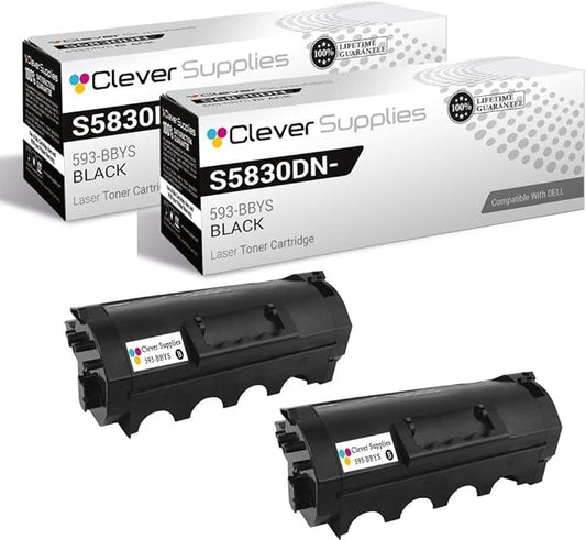 CS Replacement Toner Cartridge Compatible with Dell S5830DN-HY 593-BBYS 2 Black