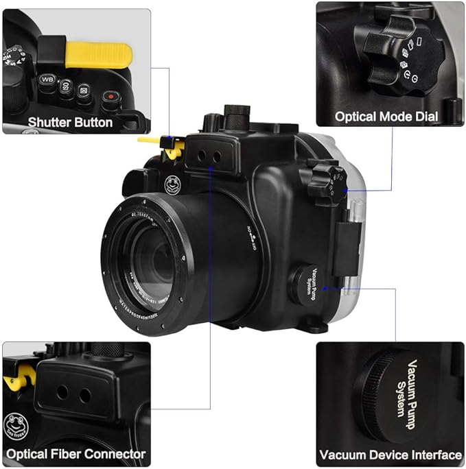 Sea frogs Underwater Camera Housing Compatible with Panasonic GH5 12-60mm IPX8 40m/130ft Maximum Diving Depth Waterproof Camera Case for Diving, Surfing, Rowing