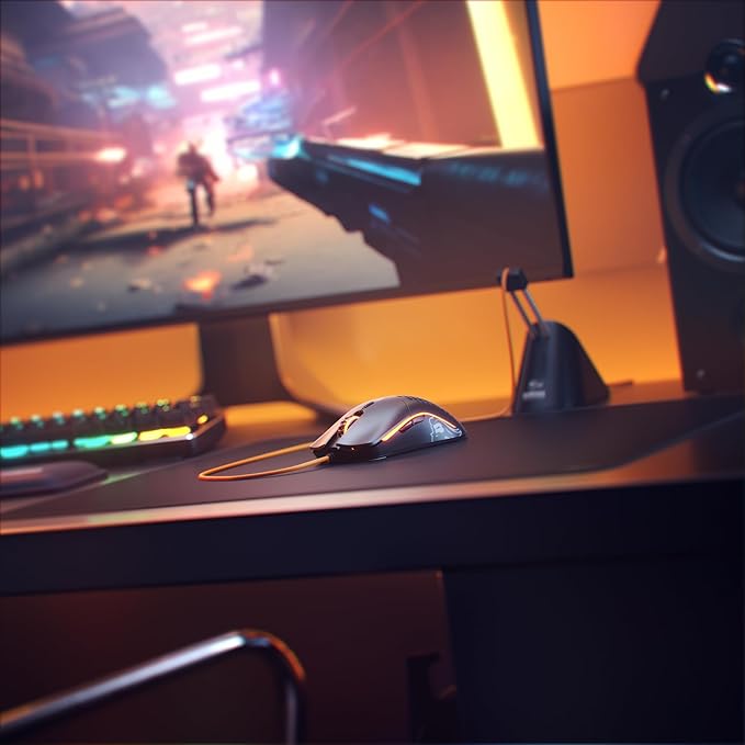 Glorious Model O Wired Gaming Mouse 67g Superlight Honeycomb Design, RGB, Pixart 3360 Sensor, Omron Switches, Ambidextrous - Matte Black