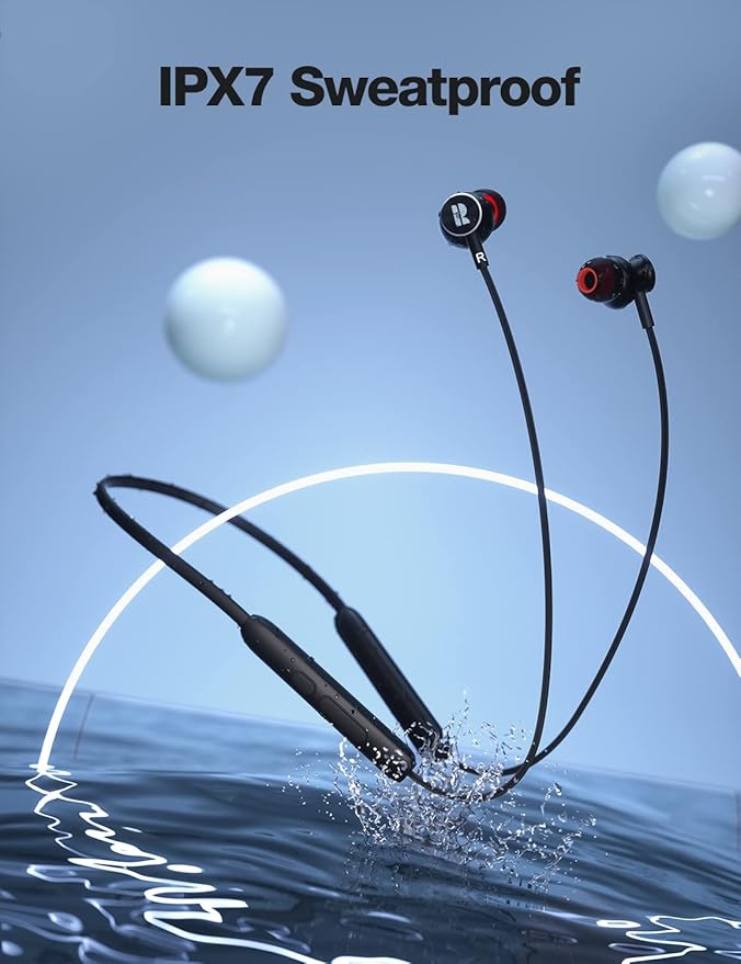 Bluetooth Headphones,V5.2 Wireless Bluetooth Earbuds w/Mic in-Ear Magnetic Neckband Earphone 30Hrs Playtime, IPX7 Sweatproof Deep Bass Headset for Phone Call Music Sports