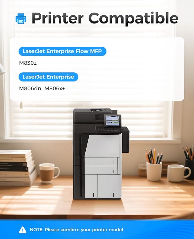 25X CF325X Black Toner Cartridge 1-Pack with Chip High Yield Replacement for HP 25X CF325X Compatible with HP LaserJet Enterprise M806dn M806x+ Flow MFP M830z Printer Ink Copier Scanner (34,500 Pages)