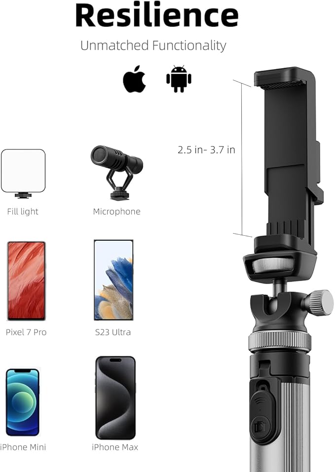 EUCOS Metal 67" iPhone Tripod Stand with Remote & Lightweight Camera Stand, Sturdy Extendable Cell Phone Tripod for iPhone 15 Pro Max 14 13 12/Android