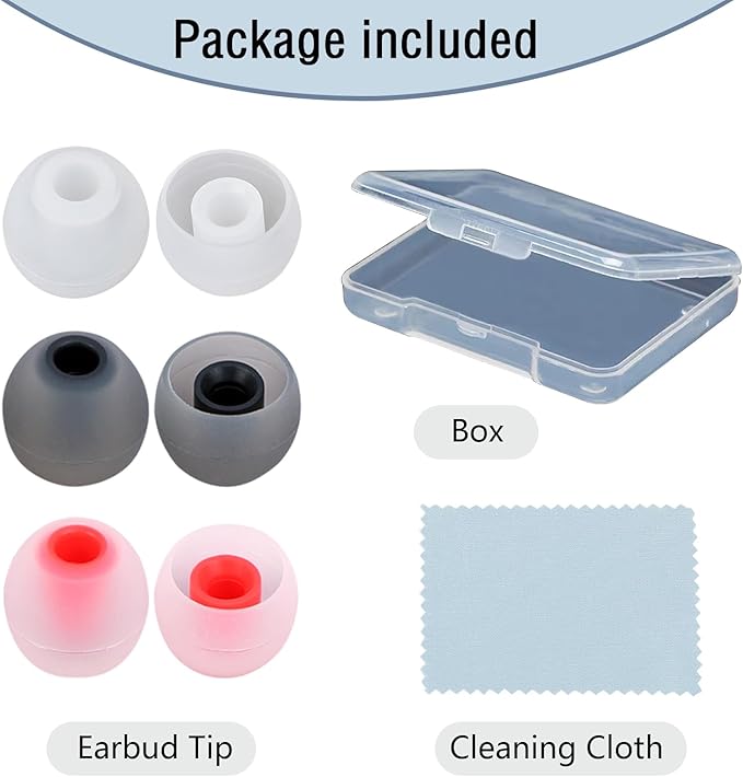 Earbud Replacement Tips Silicone Earbud Tips Earbud Covers Fit for in-Ear Headphones (Inner Hole 3.8mm -5.1mm) Ear Tips Earbud Rubber Tips 9 Pairs S/M/L