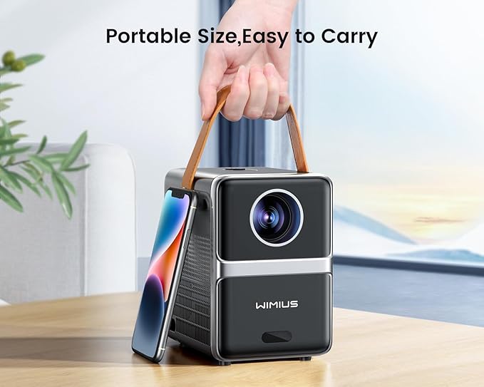[Electric Focus] Mini Projector with 5GWiFi and Bluetooth, WIMIUS 1080P Outdoor Projector, Portable Movie Projector, 300" Screen, Compatible with iOS/Android/TV Stick/HDMI/PS5 M
