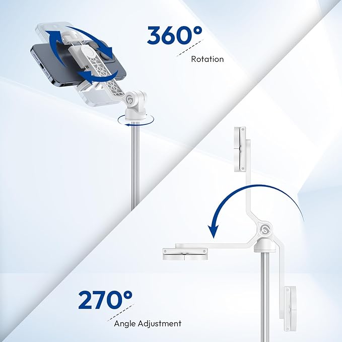 ULANZI TT88 Magnetic Tripod for iPhone 17, 57" Extendable Selfie Stick w Remote, 2-in-1 Phone Clip & Dual Cold Shoe Mounts-Lightweight Phone Tripod Stand for Vlogging, Travel, Video Recording, Black