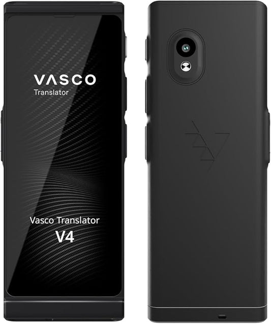 Vasco V4 Language Translator Device | 112 Languages | Free Lifetime Internet in Almost 200 Countries | Black Onyx