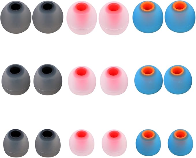 Earbud Replacement Tips Silicone Earbud Tips Earbud Covers Fit for in-Ear Headphones (Inner Hole 3.8mm -5.1mm) Ear Tips Earbud Rubber Tips 9 Pairs S/M/L