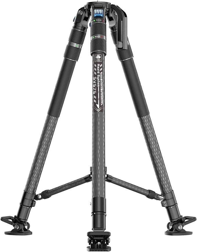 SIRUI SVS Series Carbon Fiber Travel Tripod, Compact Camera Tripod, Rapid One-Step Height Adjustment, Modular Design Convertible to Monopod (SVS75+SVH15)