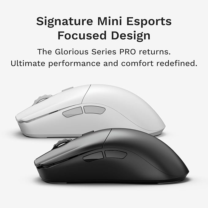 Glorious Gaming Series 2 PRO Wireless Gaming Mouse: Compact, 55g Super Light, 8K Wireless Polling, 26K Sensor, Optical Switches, Esports Mouse for PC Gaming, Fingertip, Clawgrip, & FPS Games, White