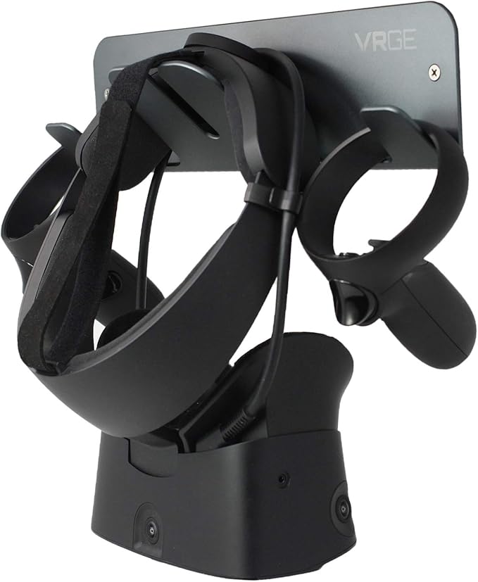 VRGE VR Wall Mount Storage Stand Hook - for Meta/Oculus Quest 3/2 - Rift-S - HTC Vive Pro - PS5 VR2 - Valve Index and Mixed Reality Headsets