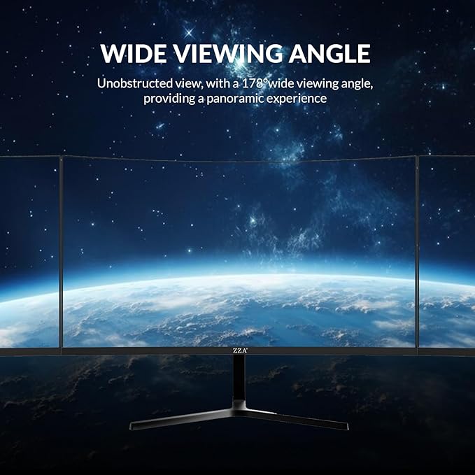 ZZA 24" Curved Gaming Monitor, Support 100Hz, Full HD 1920x1080, Three Narrow bezels，FreeSync Premium - Ultimate Gaming Experience