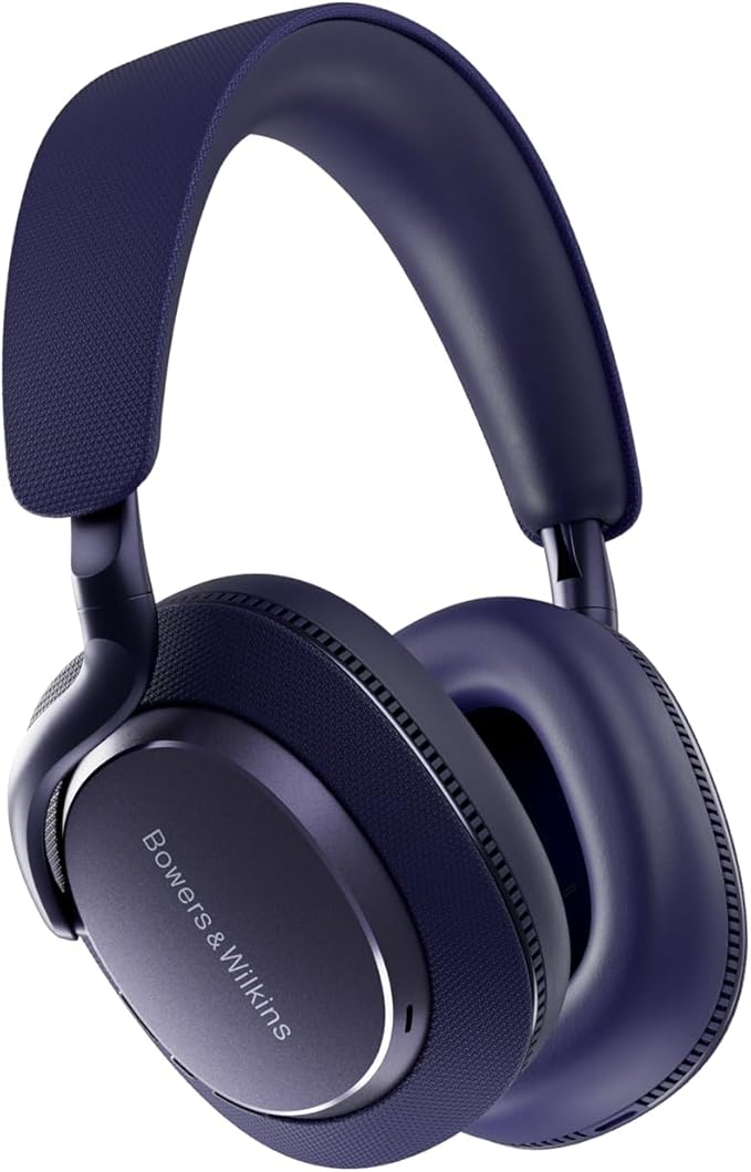 Bowers & Wilkins Px7 S3 Over-Ear Headphones, High-Resolution Sound, Comfortable Fit, Bluetooth, Active Noise Cancelling & Transparency Mode, 30-Hour Playtime, Quick Charge Support, Indigo Blue