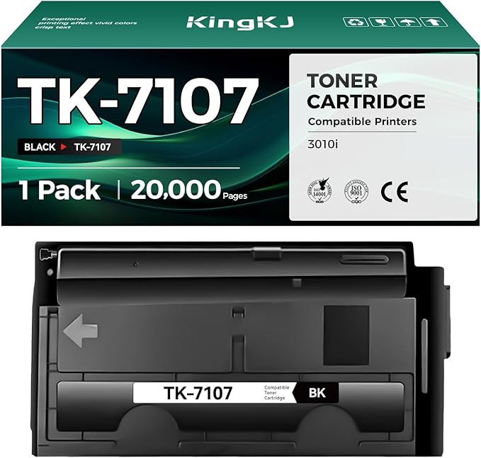 TK-7107 TK7107 Toner Cartridge Black 1-Pack High Yield Replacement for TK-7107 TK7107 1T02P80US0 Toner Cartridges Compatible with Kyocera TASKalfa 3010i Printer Ink Multifunctional Copy (20,000 Pages)
