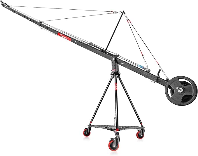 Proaim Wave-5P 24ft Crane Jib with Heavy-Duty Tripod Stand & Floor Dolly. for Video Film & Broadcasting Cameras. Payload up to 15kg/33lb (P-W5P24-BASE)
