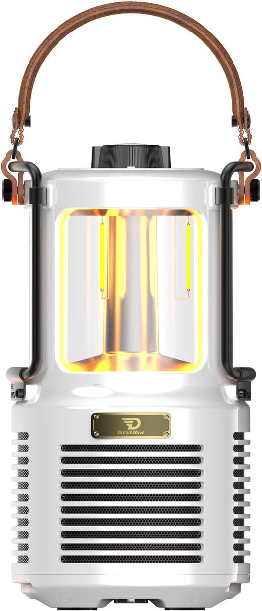 Dreamwave Outdoor Bluetooth Speakers, Portable Waterproof Speaker with LED Lights, IPX5 Waterproof, TWS Paring, Wireless Speaker Gifts for Men Women Party Camping Outdoor Beach Pool (White)