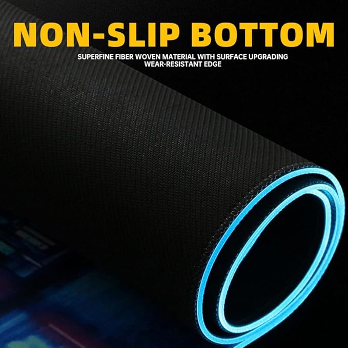 RGB Gaming Mouse Pad,31.5 X 11.8 Inch Oversized Mouse Mat, Ultra Bright LED Light&Soft Large Extended Mousepad with 14 Lighting Modes, Perfect for Gaming Or Work- Classic Black