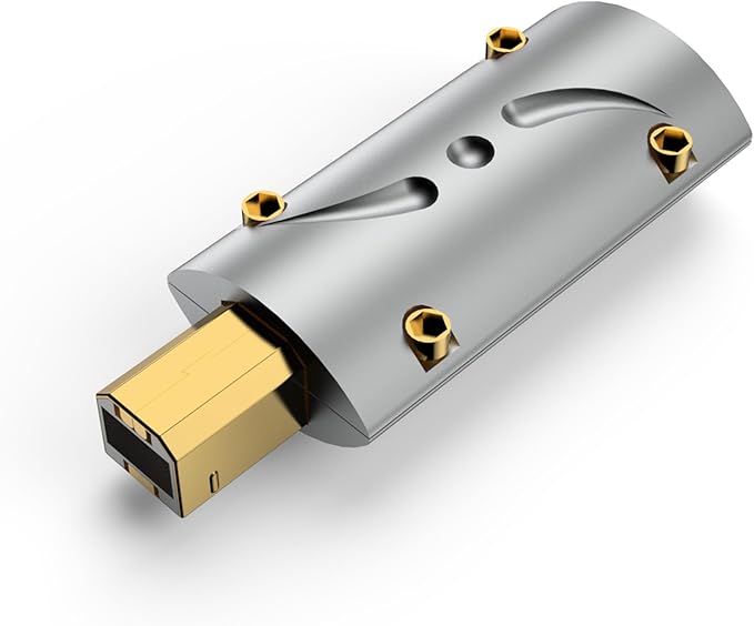 Viborg UB201 Connector Type B Male Plug, Hi-End 24K Gold Plated USB Plug Connector with Alloy Cover for DIY DAC Cable HiFi USB Printer Cable