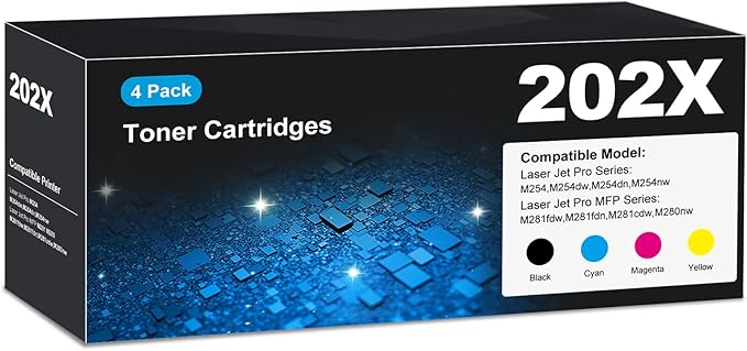202X Toner Cartridge MFP M281fdw M281cdw CF500X 202A High Yield Compatible for HP 202X Toner Cartridge with Chip for Laser Jet Pro MFP M281fdw M281cdw M281 Laser Jet Pro M254dw M254 MFP M280nw HP202A