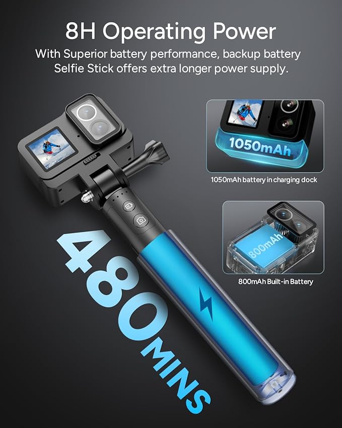 SJCAM SJ20 Ultra NIGHT VIsion,4K Handheld Action Cam,8H POWER use,Dual Lens 4K,Wide-angle FOV,Low Light motion,Super Stabilization,8X Zoom,30M Underwater Adventure Camera for Snorkling,surfing,fishing