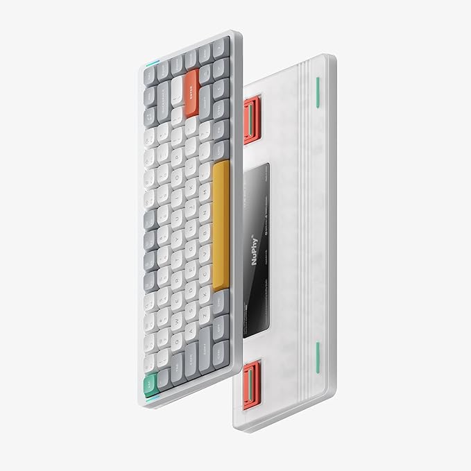 nuphy Air75 V2 Portable 75% Mechanical Keyboard,Wireless Keyboard,Supports Bluetooth/2.4G/USB-C RGB Gaming Keyboards,Compatible with Windows/Mac OS/Linux Systems White-Gateron Red Switch
