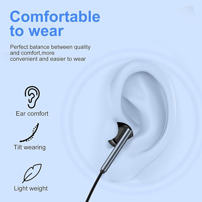 USB C Headphones for iPhone Air 17 16 15 Pro Max Plus 16e iPad Pro, 2Pack Type C Earphones Wired Earbuds with Mic & Volume Control Noise Canceling for Samsung Galaxy S25 S24 S23 Ultra A16,Pixel 10 Pro