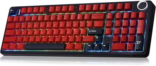 x Aula F99 Pro Keyboard, Wireless Mechanical Keyboards Gaming Hot Swappable Custom Creamy Keyboard 96% Gasket Tri-Mode BT5.0/2.4GHz/USB-C,RGB Backlit PC Gaming Keyboards,Pre-lubed Ice Vein Switch