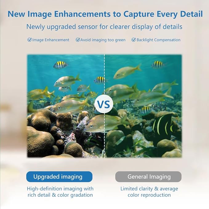 Upgraded Underwater Camera Adjustable Focus Lens 5MP Full HD Video POE Camera for Koi Pond