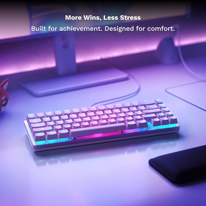 Glorious Gaming GMMK 2 Compact 65% Barebones (Frame Only) - Mechanical Gaming Keyboard Frame, Compact TKL Size (65%), Aluminium, Customisable, Per Key RGB, American QWERTY Layout - Pink