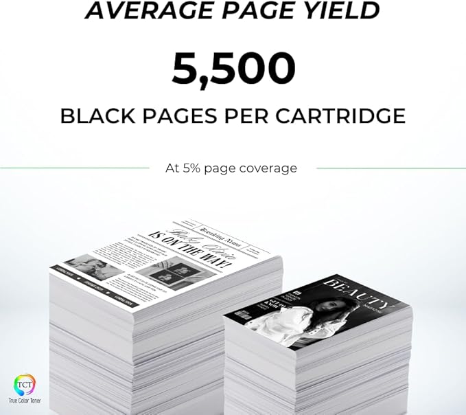 TCT 507A Black Toner Cartridge - Compatible Replacement for HP 507A CE400A Works with HP Laserjet Enterprise M551 M575, Pro M570 M570DW Printers (5,500 Pages)