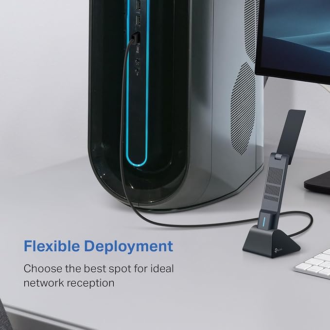 TP-Link AXE5400 WiFi 6E USB Adapter for Desktop PC (Archer TXE70UH) Tri-Band Wireless Network Adapter, Ultra-Low Latency, MU-MIMO, OFDMA, Refined Security, WPA3, Supports Windows 11/10