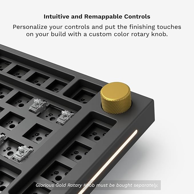 Glorious Gaming GMMK PRO 75% Barebones Black (Frame Only) - Modular Mechanical Gaming Keyboard, TKL Size (75%), 3.3lb Frame, RGB, Fully Customisable, 5-Pin Switch Support