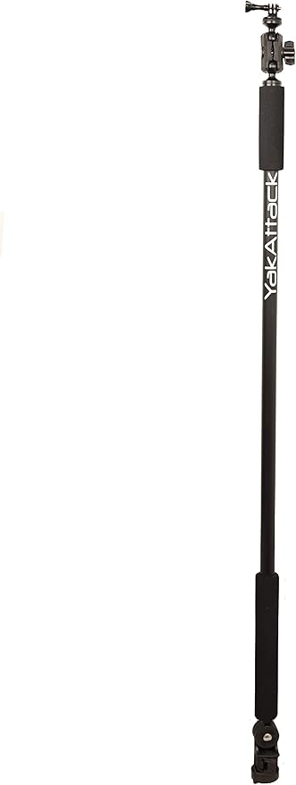 YakAttack Boomstick Pro Camera Mount | 51.5" Floating Aluminum Pole with LockNLoad Base | Includes GoPro & 1/4-20 Camera Attachments | 360° Rotation | Made in USA