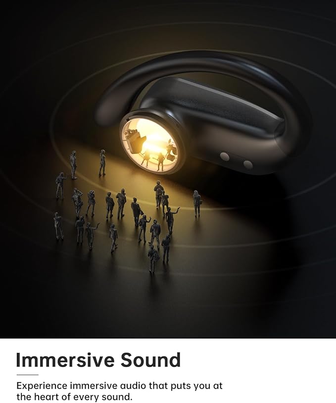 NDO Wireless Earbuds Bluetooth 5.3 Headphones Sport,IPX7 Waterproof Sports Earphones with Earhooks,48H Playtime,Lightweight 7.8g,Fast Charging Case,Noise Cancelling Mic for Running Gym Workout-Black