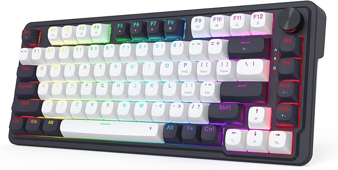 Redragon K673 HE Rapid Trigger Gaming Keyboard, 81 Keys 8K Wired Mechanical Keyboard w/Next-Gen UltraMag 100% POM Silky Magnetic Switch, Dual-Module Floating Structure Design, 2-Layer Noise Dampening