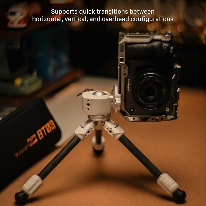 Tilta BT03 Tabletop Tripod | Ball Head with 1-Stage Carbon Fiber Tripod Legs (3KG) (Space Gray, Extendable Edition)