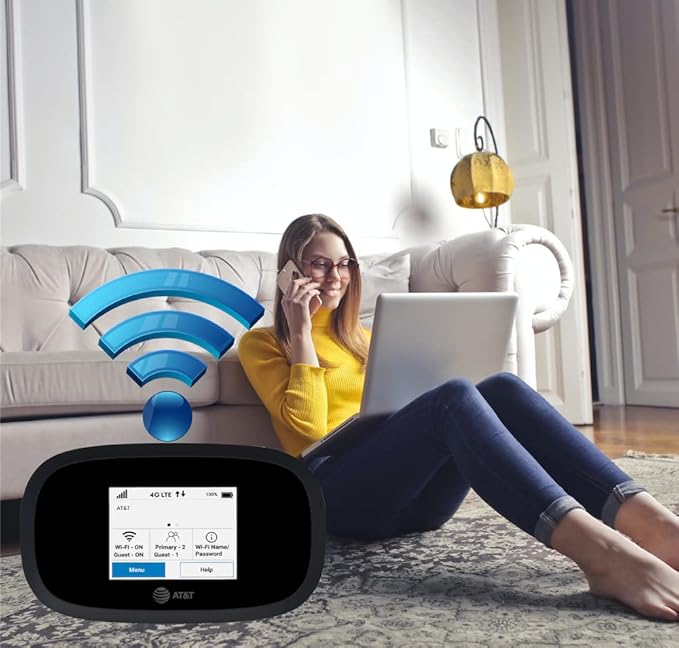 AT&T Wireless Hotspot Pocket WiFi 4G LTE MiFi 8000 | Free VPN Mobile Hotspot for Travel | 4G Mobile Portable WiFi | Unlocked Globally | Near 5G Speed up to 1200 Mbps | EVDO-LINK Bundle AT&T Sim Card